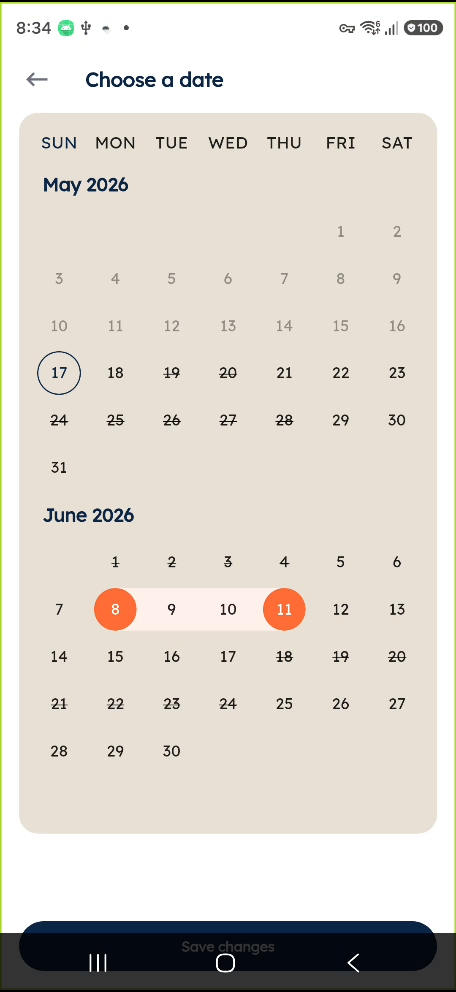 Stayn App — Book dates